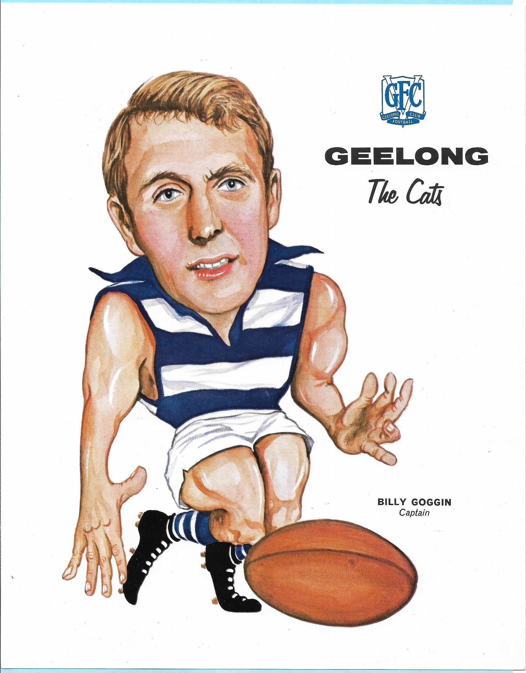 1969 Twisties Captain Poster Geelong – Billy Goggin (Near Mint)