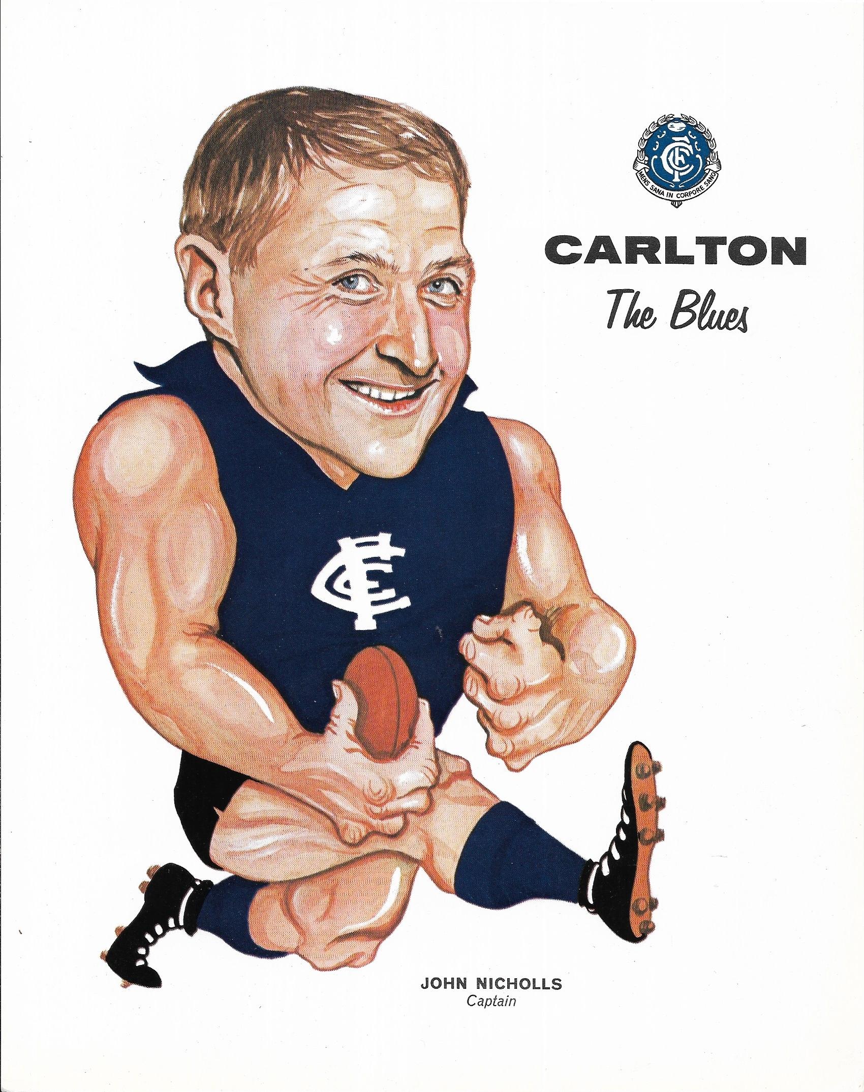 1969 Twisties Captain Poster Carlton – John Nicholls (Near Mint)