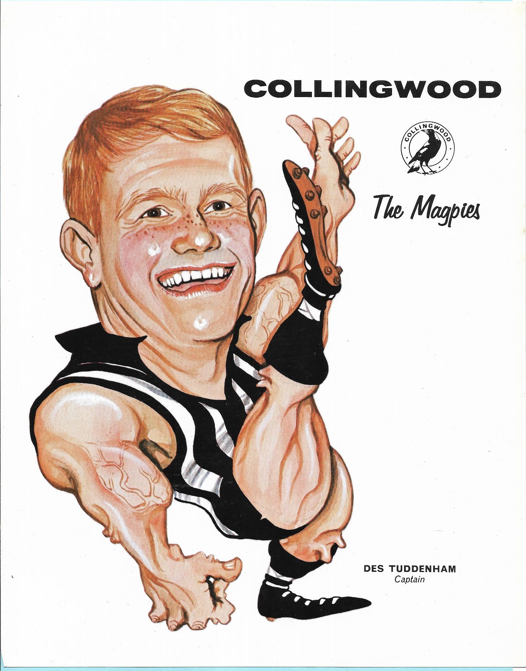 1969 Twisties Captain Poster Collingwood – Des Tuddenham (Near Mint)