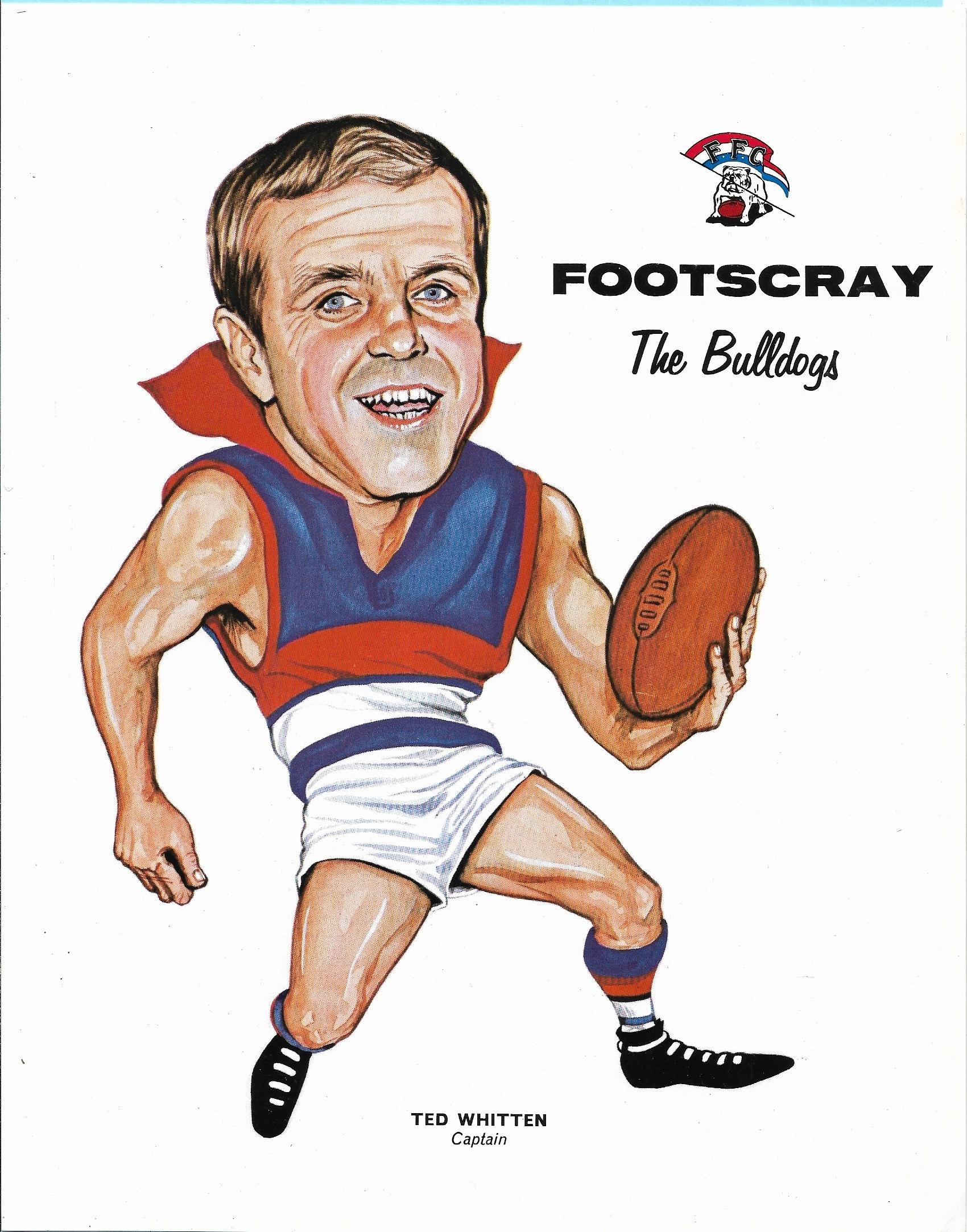 1969 Twisties Captain Poster Footscray – Ted Whitten (Near Mint)
