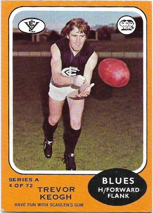 1973 A VFL Scanlens (4) Trevor Keogh Carlton