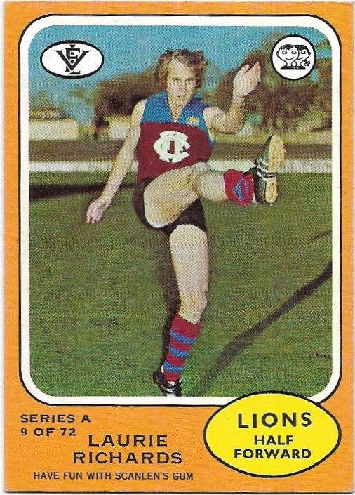 1973 A VFL Scanlens (9) Laurie Richards Fitzroy