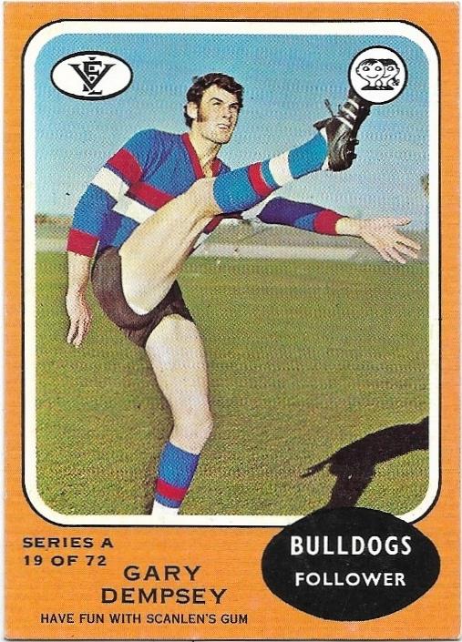 1973 A VFL Scanlens (19) Gary Dempsey Footscray