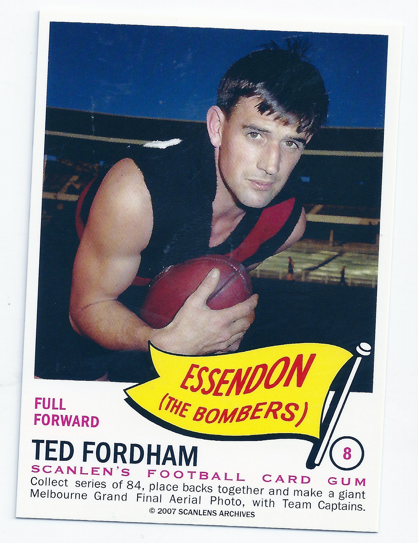 2007 – 1966 Scanlens Flag Archives (8) Ted Fordham Essendon
