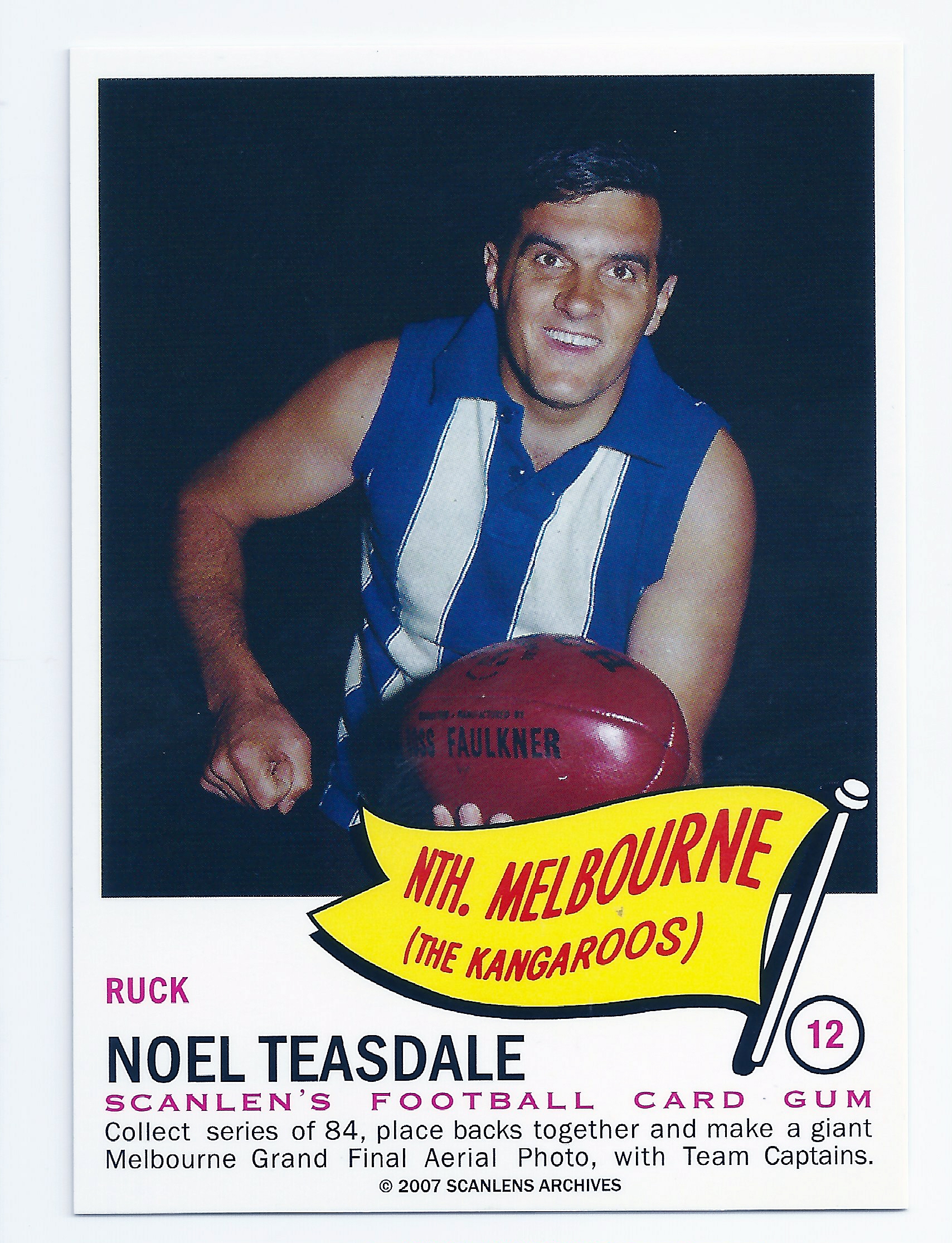 2007 – 1966 Scanlens Flag Archives (12) Noel Teasdale North Melbourne