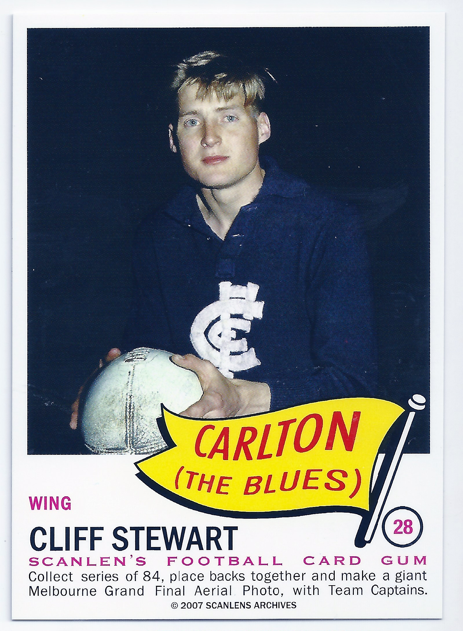 2007 – 1966 Scanlens Flag Archives (28) Cliff Stewart Carlton