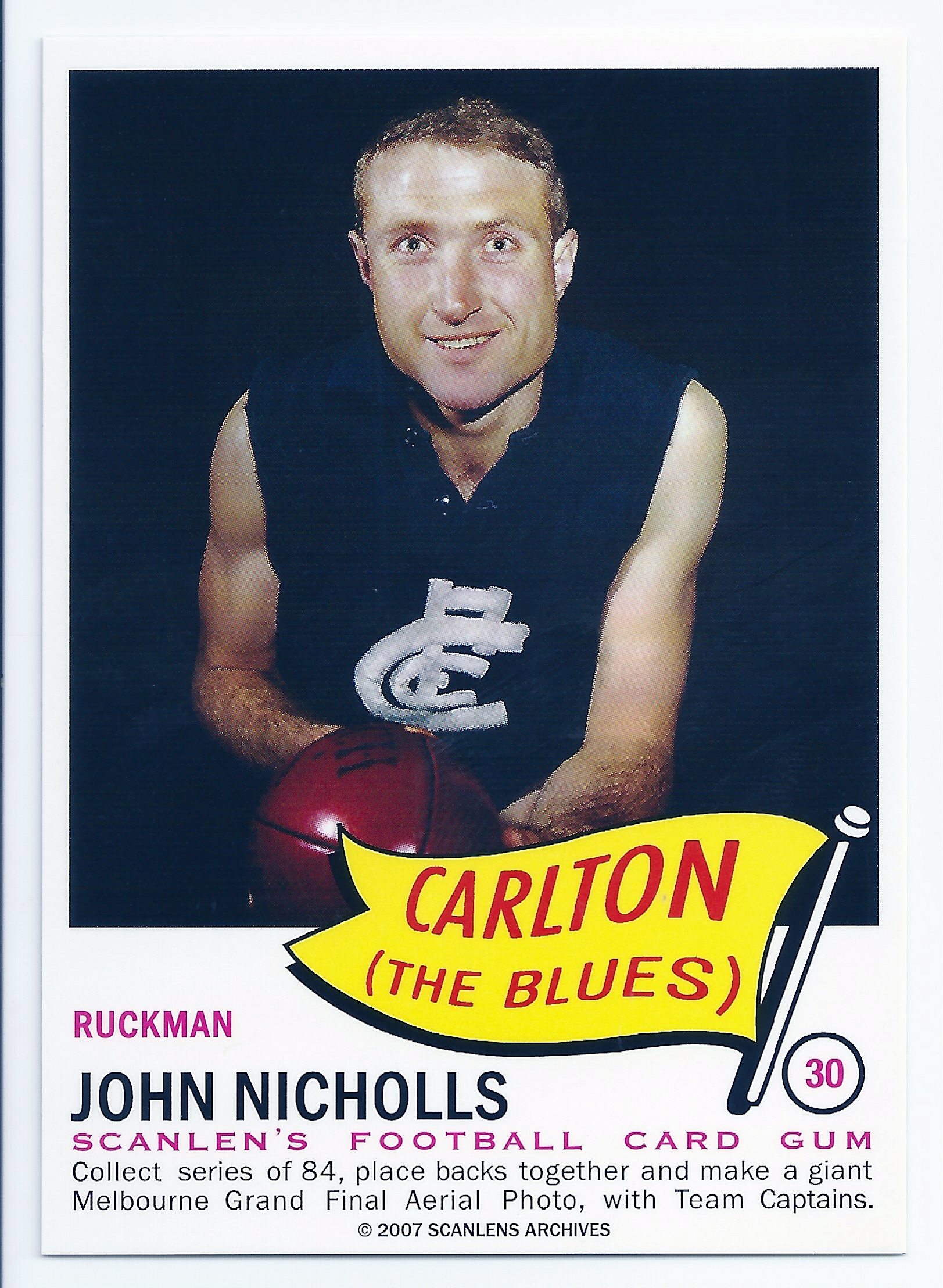 2007 – 1966 Scanlens Flag Archives (30) John Nicholls Carlton