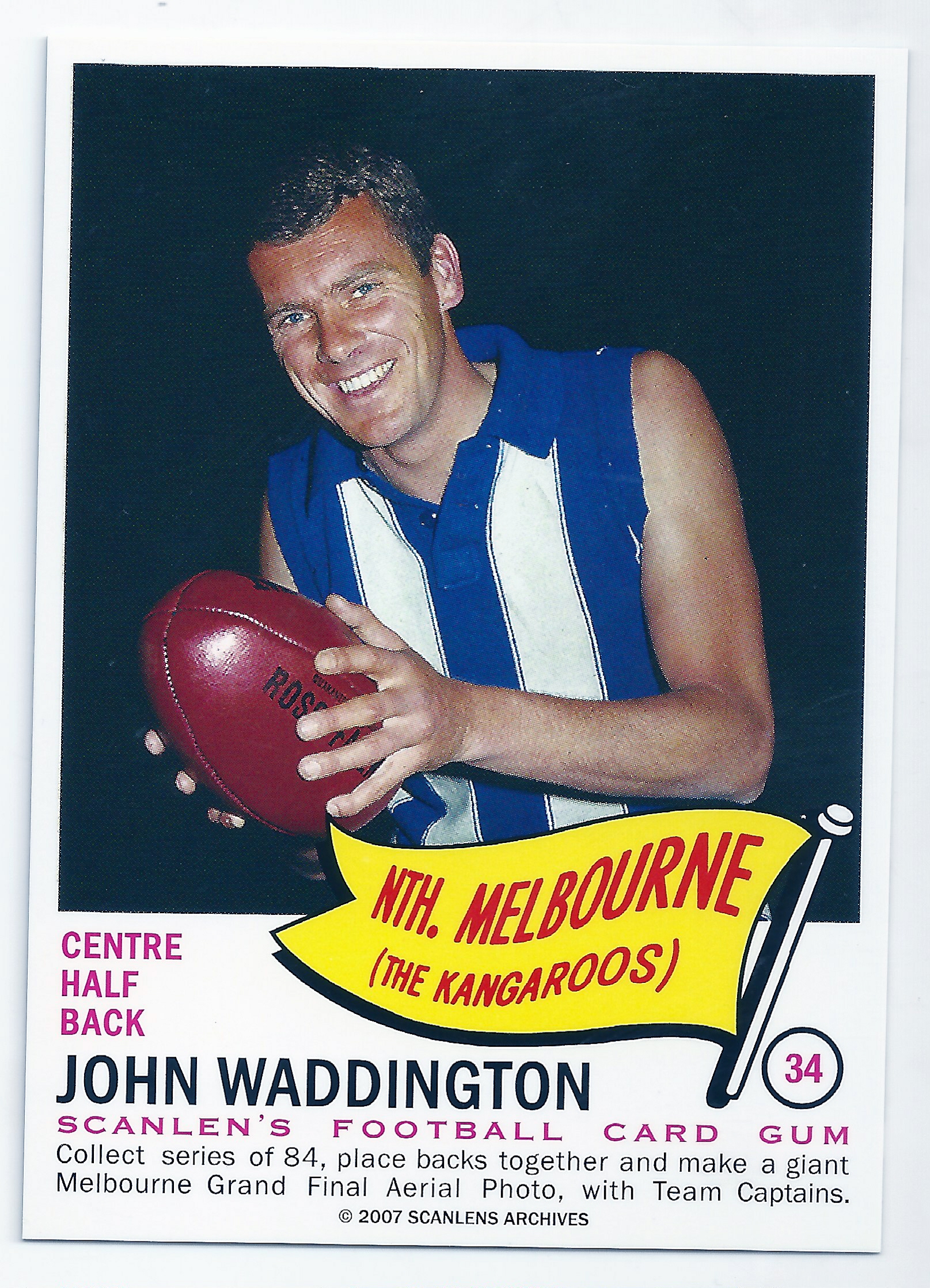 2007 – 1966 Scanlens Flag Archives (34) John Waddington North Melbourne