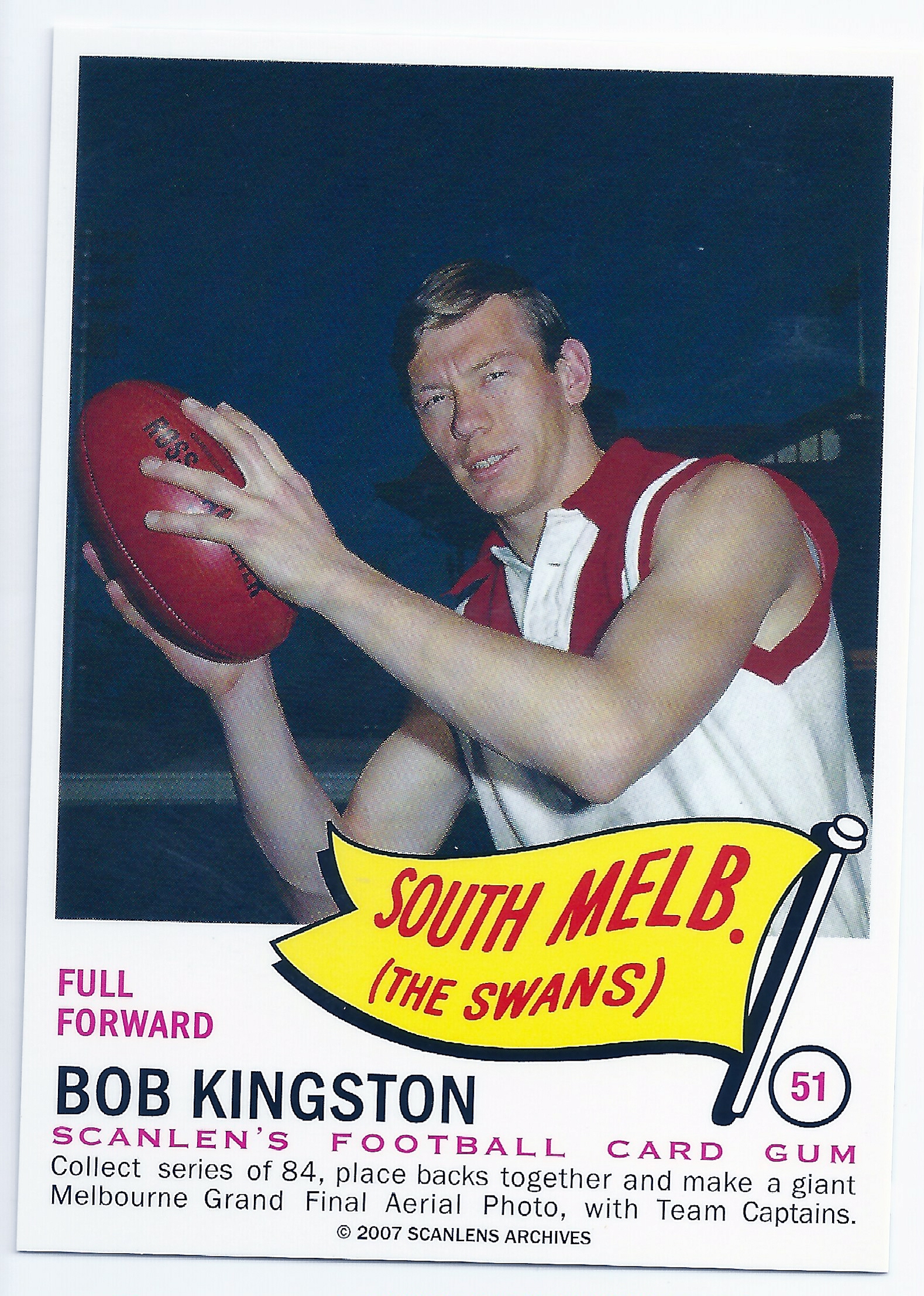 2007 – 1966 Scanlens Flag Archives (51) Bob Kingston South Melbourne