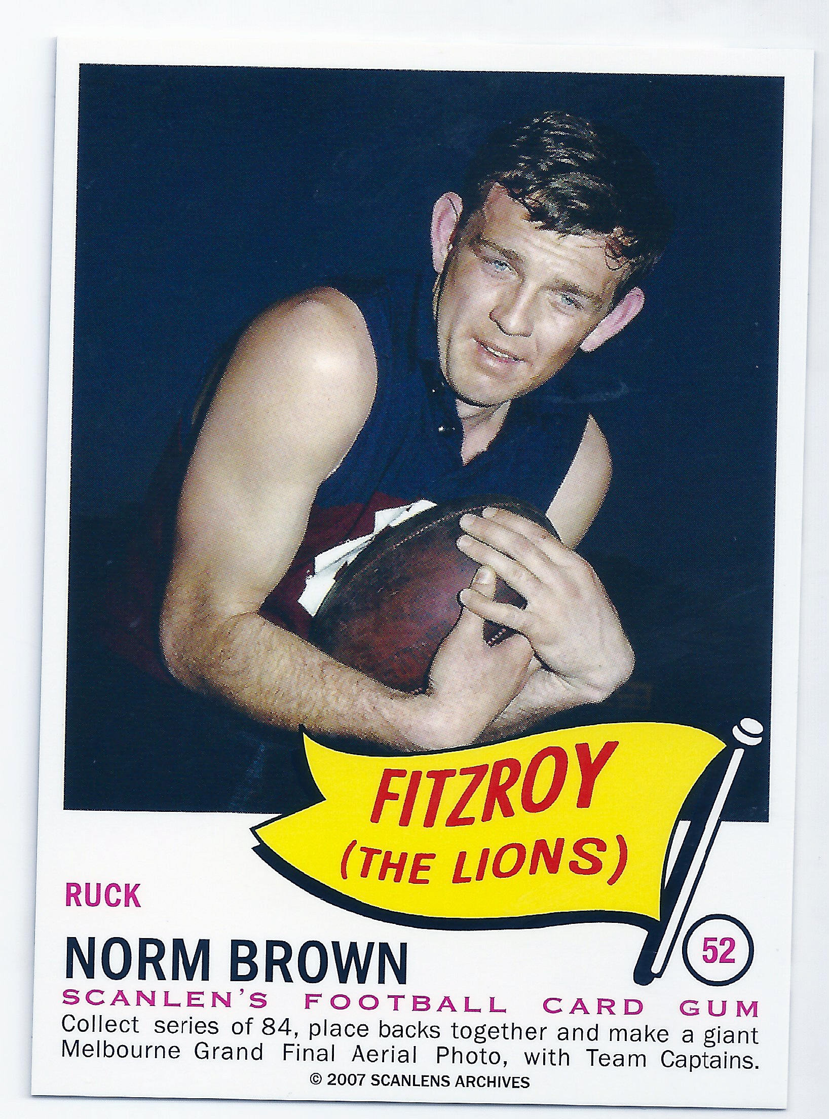 2007 – 1966 Scanlens Flag Archives (52) Norm Brown Fitzroy