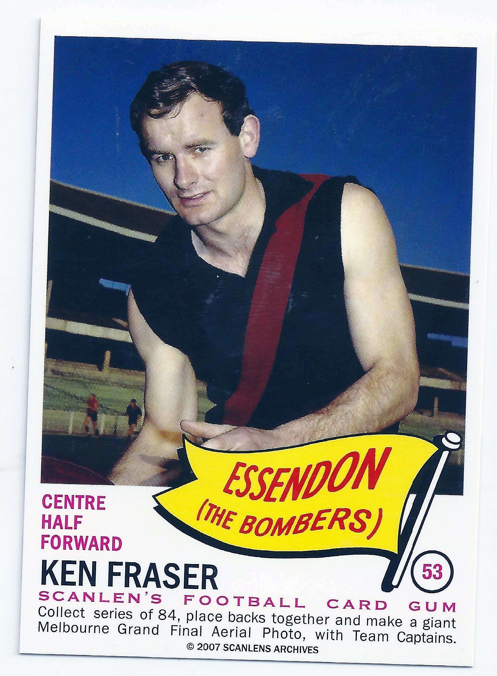 2007 – 1966 Scanlens Flag Archives (53) Ken Fraser Essendon