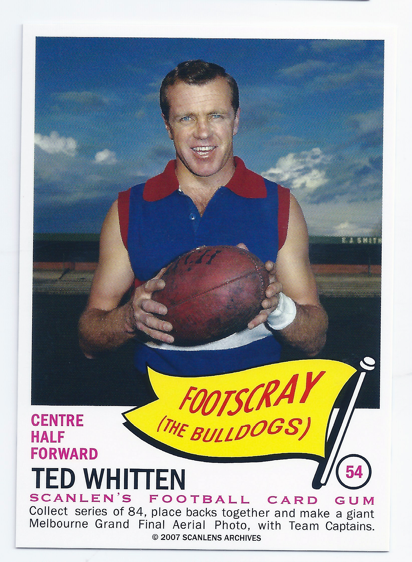 2007 – 1966 Scanlens Flag Archives (54) Ted Whitten Footscray
