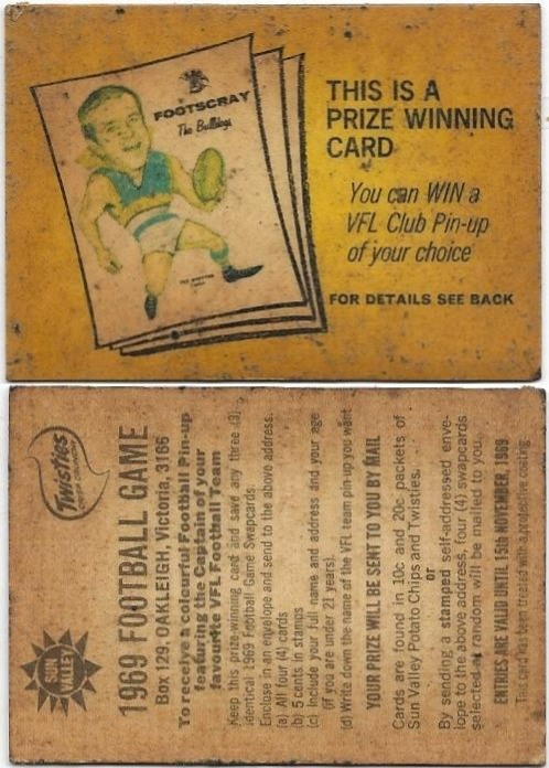 1969 Twisties Prize Card – Pin Up