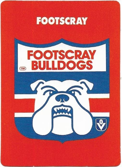 1989 Scanlens (84) Logo Footscray