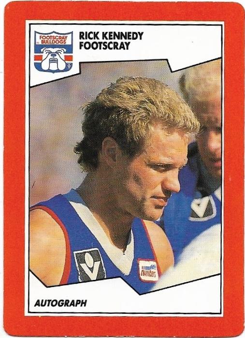 1989 Scanlens (85) Rick Kennedy Footscray