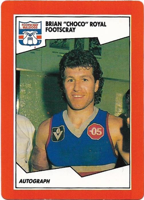 1989 Scanlens (86) Brian Royal Footscray