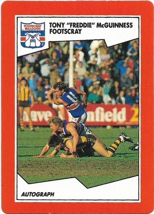 1989 Scanlens (87) Tony McGuinness Footscray