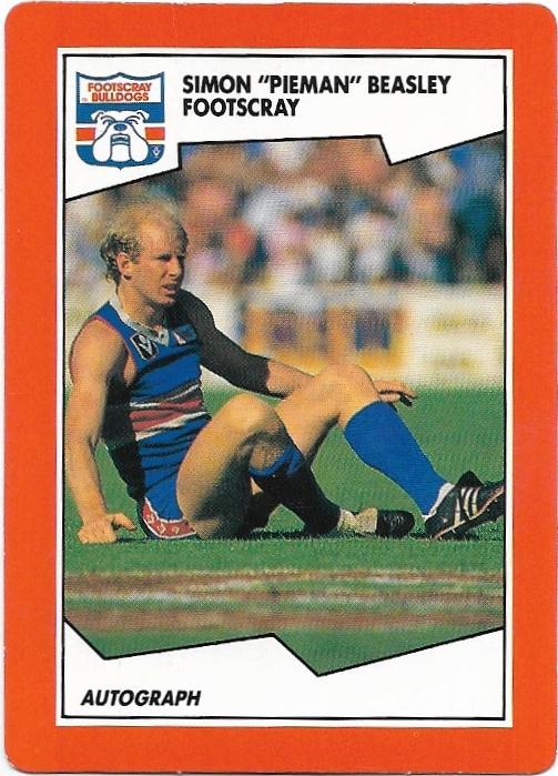 1989 Scanlens (89) Simon Beasley Footscray