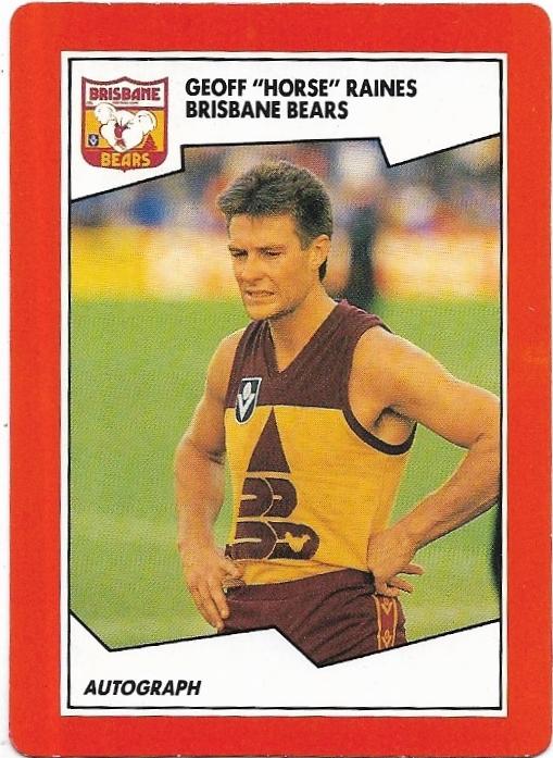 1989 Scanlens (145) Geoff Raines Brisbane