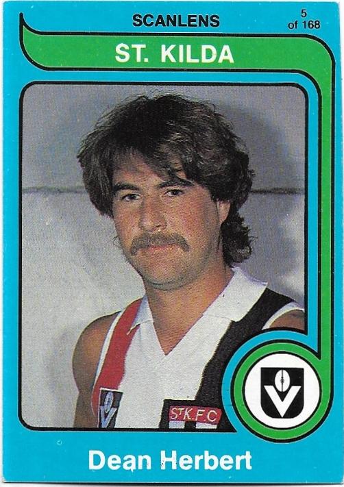1980 Scanlens (5) Dean Herbert St. Kilda (Rookie Card)