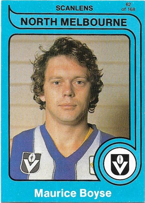 1980 Scanlens (62) Maurice Boyse North Melbourne