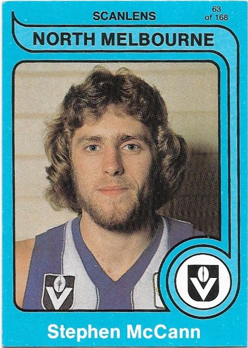 1980 Scanlens (63) Stephen McCann North Melbourne