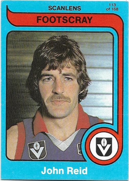 1980 Scanlens (113) John Reid Footscray