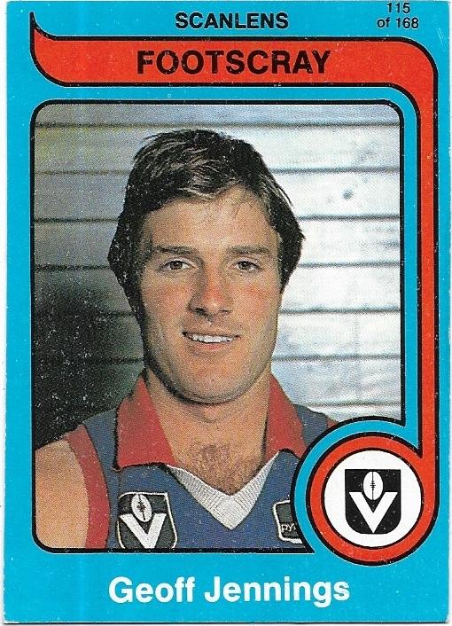 1980 Scanlens (115) Geoff Jennings Footscray