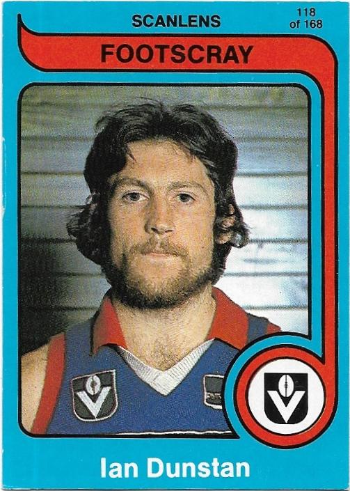 1980 Scanlens (118) Ian Dunstan Footscray
