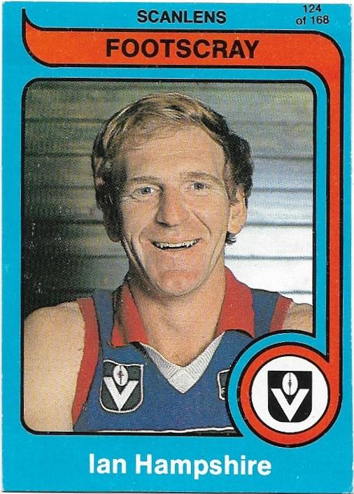 1980 Scanlens (124) Ian Hampshire Footscray