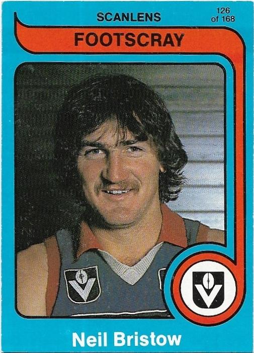 1980 Scanlens (126) Neil Bristow Footscray