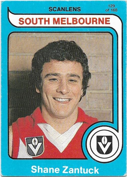 1980 Scanlens (129) Shane Zantuck South Melbourne