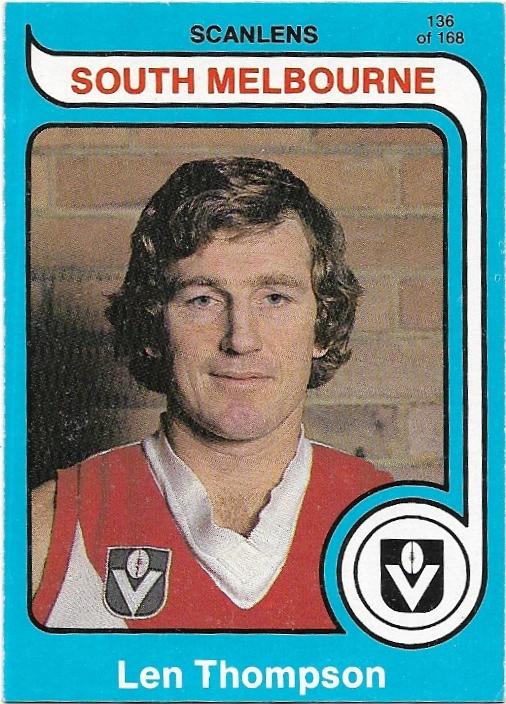 1980 Scanlens (136) Len Thompson South Melbourne
