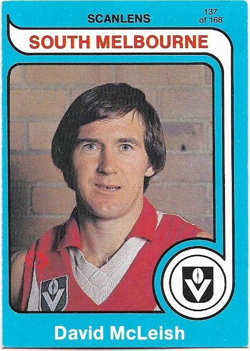 1980 Scanlens (137) David McLeish South Melbourne