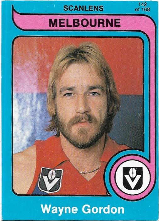 1980 Scanlens (142) Wayne Gordon Melbourne