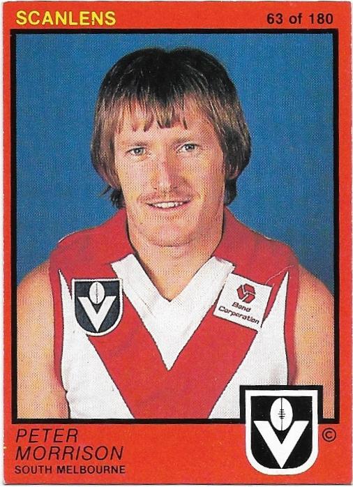 1982 Scanlens (63) Peter Morrison South Melbourne