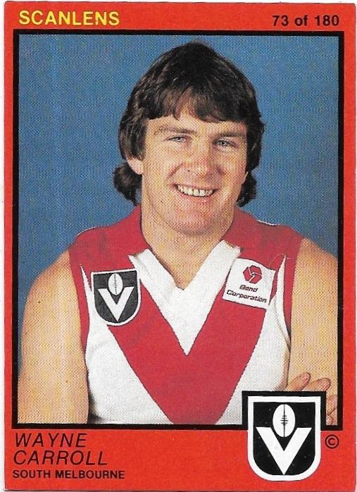 1982 Scanlens (73) Wayne Carroll South Melbourne