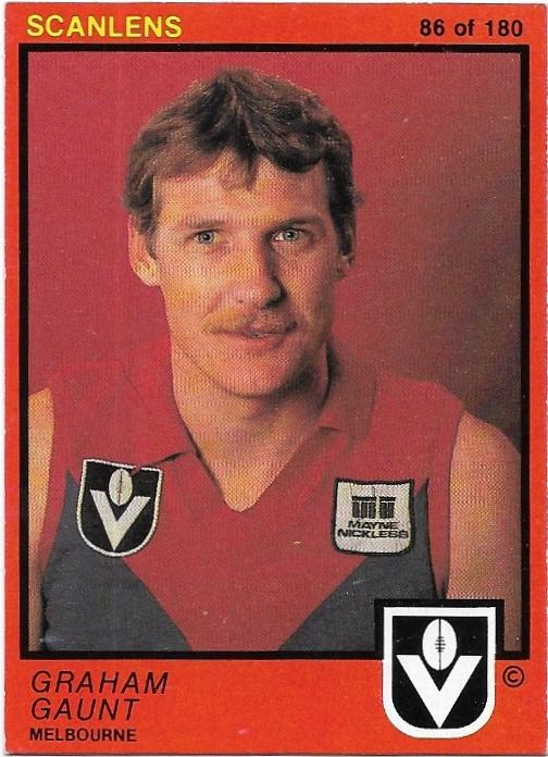1982 Scanlens (86) Graham Gaunt Melbourne