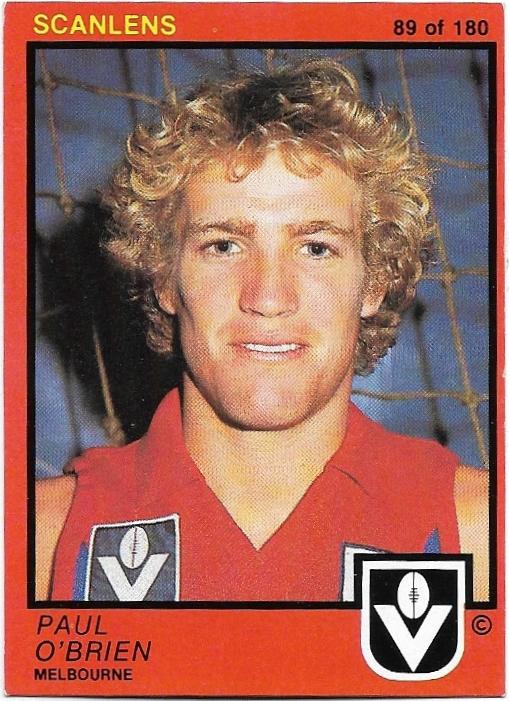 1982 Scanlens (89) Paul O’Brien Melbourne (Rookie Card)