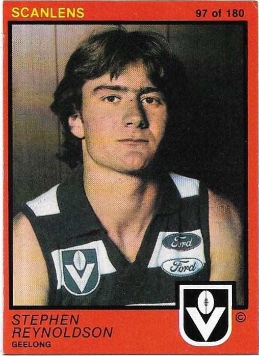 1982 Scanlens (97) Stephen Reynoldson Geelong (Rookie Card)