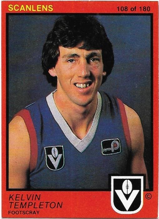1982 Scanlens (108) Kelvin Templeton Footscray