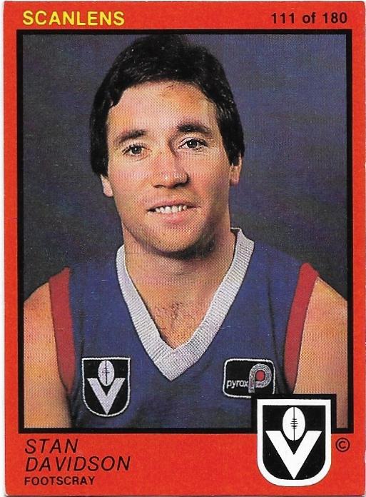 1982 Scanlens (111) Stan Davidson Footscray