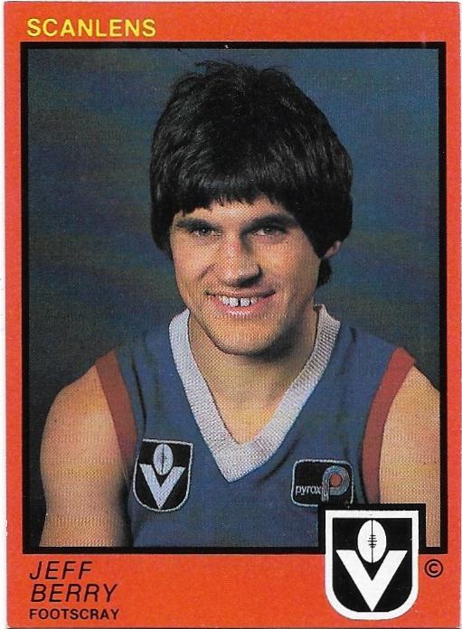 1982 Scanlens (118) Jeff Berry Footscray
