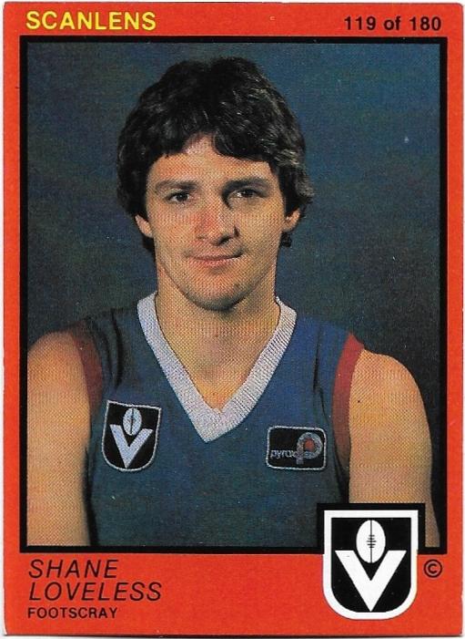1982 Scanlens (119) Shane Loveless Footscray