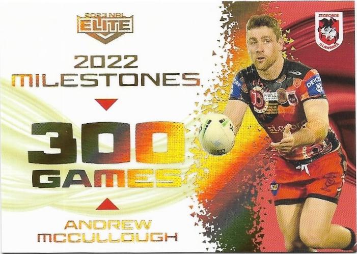 2023 Nrl Elite Milestone Case Card (M13) Andrew McCullough Dragons 25/42