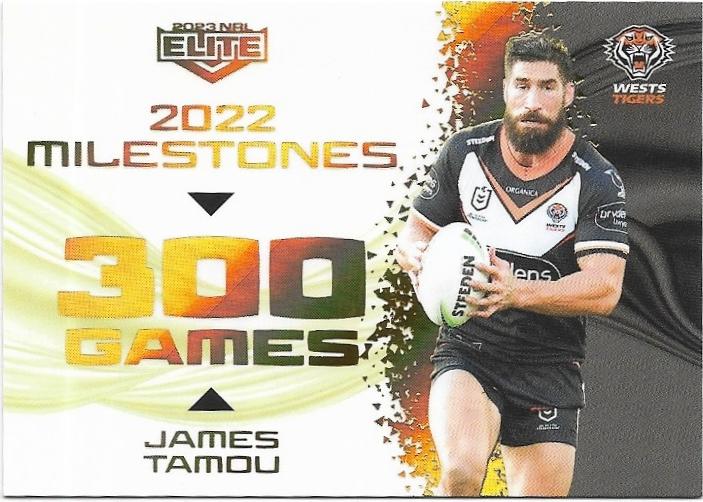 2023 Nrl Elite Milestone Case Card (M16) James Tamou Wests Tigers 06/42