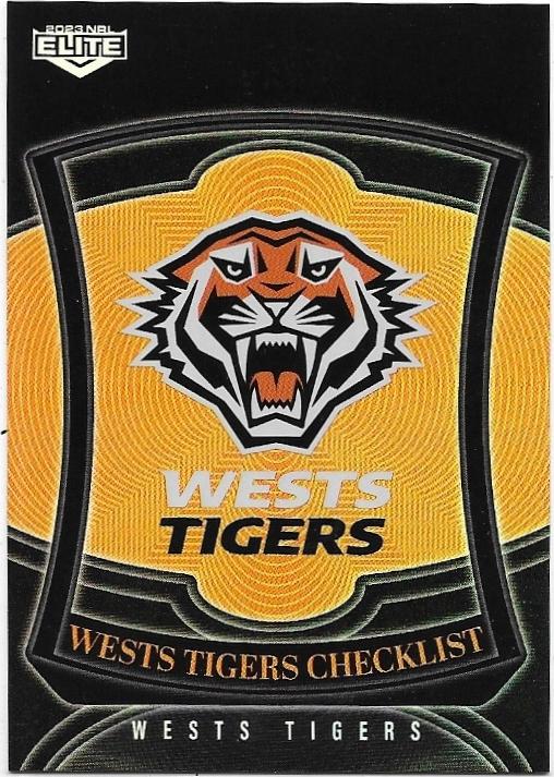 2023 Nrl Elite Silver Special Parallel (P145) Checklist Wests Tigers