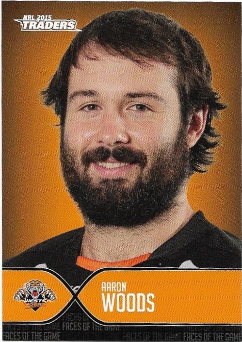 2015 Nrl Traders Faces Of The Game (FOTG48) Aaron Woods Wests Tigers