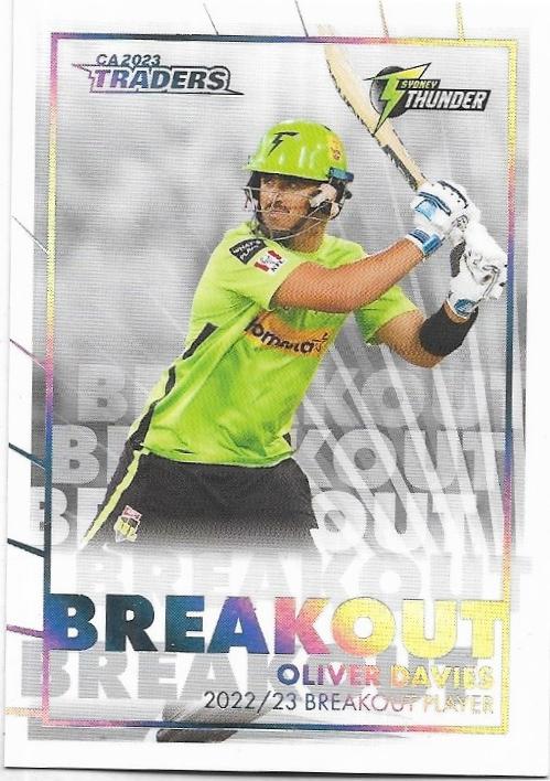 2023/24 Cricket Traders Luxe Breakouts White (BO17) Oliver  Davies Thunder
