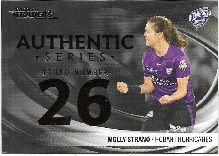 2023/24 Cricket Traders Luxe Authentic Foil Squad Number (AN05) Molly Strano Hurricanes